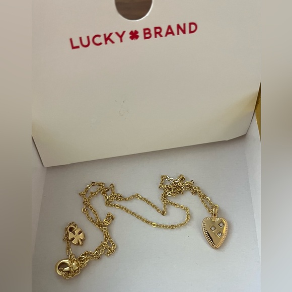 Lucky Brand Jewelry - NWT Lucky Brand Gold Heart and Necklace
